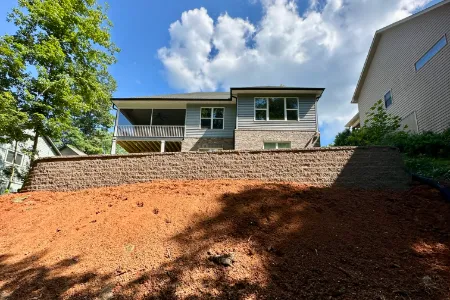 Large Retaining Wall Construction