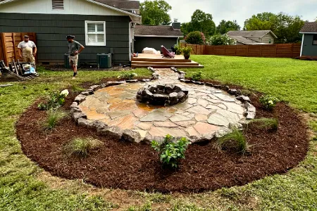 Medium Sized Firepit With Patio